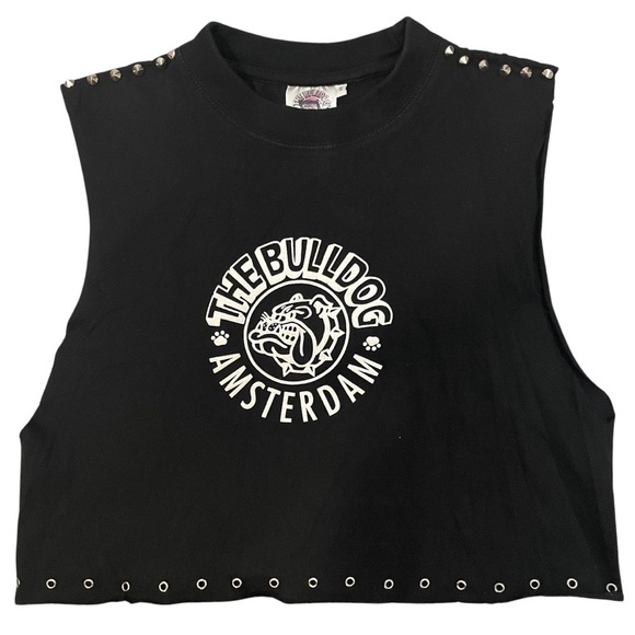 The Bulldog Amsterdam Graphic Cropped Muscle Tee - Picture 3 of 9